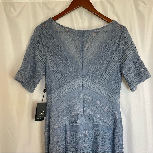 ADRIANNA PAPELL Women’s Blue Lace Beaded Full Length Formal Dress Size Small - Picture 11 of 16